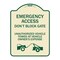 Signmission Emergency Access Don't Block Gate Unauthorized Vehicles Towed at Vehicle Owners Expe, TG-1824-24112 A-DES-TG-1824-24112 - alternate 1